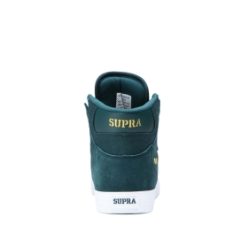 Womens Supra High Top Shoes VAIDER Evergreen/Gold/white | AU-74272